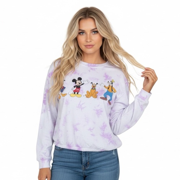 Disney Character Women’s Long Sleeve Cropped Top Tee Size Medium - Picture 1 of 5